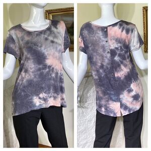 NWT Coin 1804 Los Angeles Hand Tie Dyed T-Shirt High-Low Back Buttons